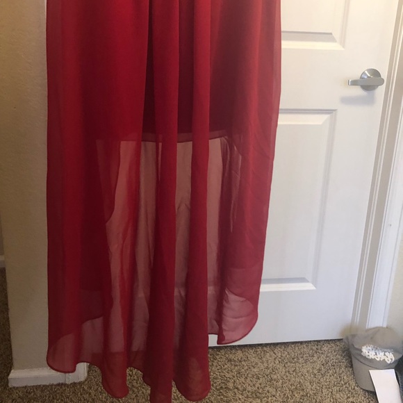 Red strapless bridesmaid dress - Picture 5 of 6